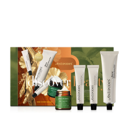 Antipodes Discover Beauty 甄选礼盒四件套(奇异果眼霜 30ml+麦卢卡蜂蜜面膜 75ml+鳄梨胶原晚霜 15ml × 2支) 保质期2030.6